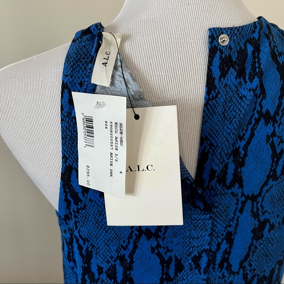 A.L.C. Blue Anise Snakeskin-print Python Tank Top  Size: 4 - Picture 8 of 11